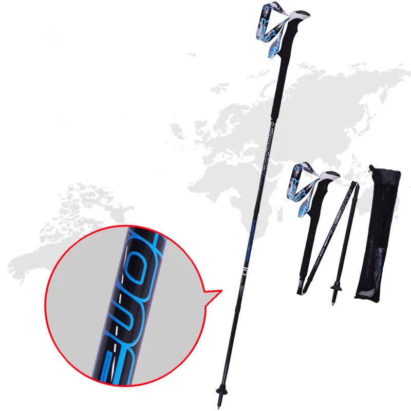 Pioneer Carbon Fiber Folding Walking Poles for Trekking/Hiking