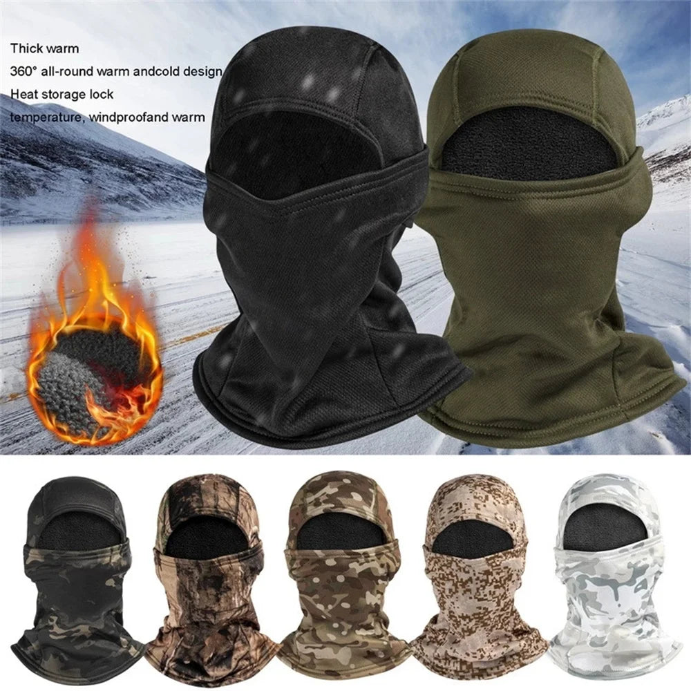 Winter Military Tactical Balaclava Warm Fleece Thermal Full Cover Face Mask Motorcycle Mask Cycling Hunting Camo Hats Scarf 2022