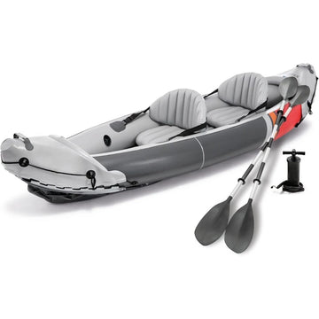 2 Person Inflatable Vinyl Kayak and Accessory Kit