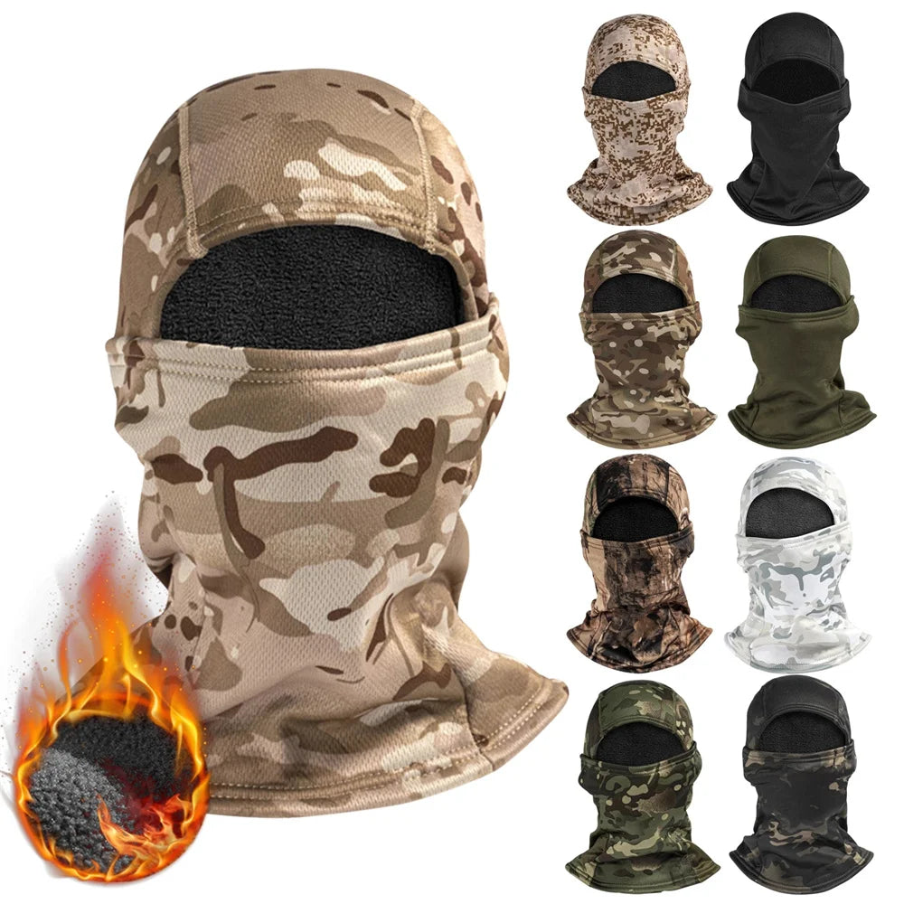 Winter Military Tactical Balaclava Warm Fleece Thermal Full Cover Face Mask Motorcycle Mask Cycling Hunting Camo Hats Scarf 2022