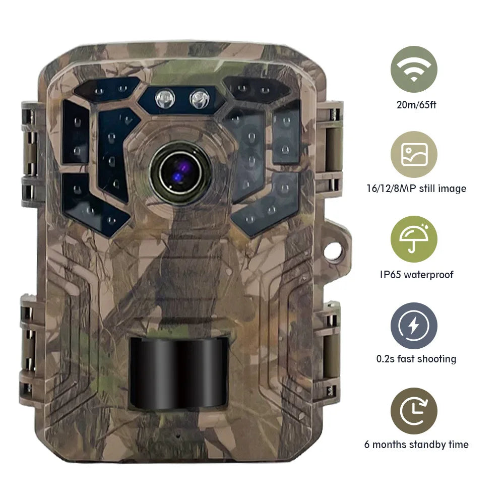 Outdoor Mini Trail Camera 4K HD 24MP 1080P Waterproof Wildlife Hunting Scouting Game Infrared Night Vision Surveillance Trap Cam