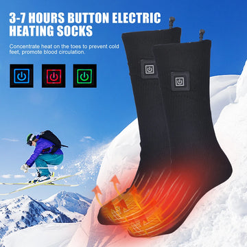 Electric Heated Socks - Battery Powered, Cold-Proof, 1/3 Gear for Outdoor Skiing, Hiking, and Cycling